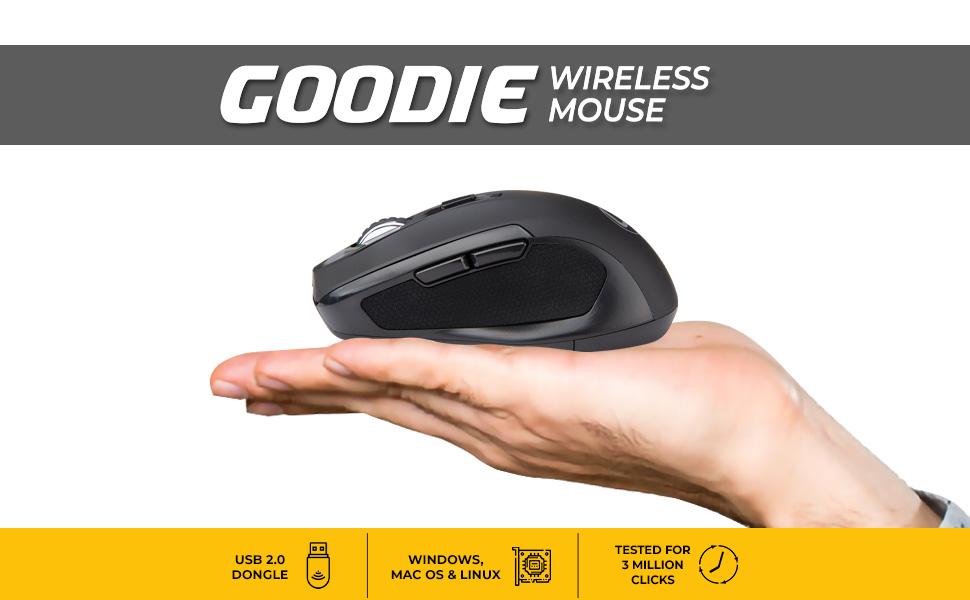 LAPCARE Goodie LMW-222 Wireless Optical Mouse (2.4GHz Wireless, Black)