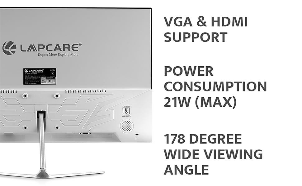 Lapcare LED Monitor LM24WFHD - 24" (60.45CM) VGA HDMI