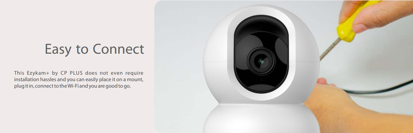 CP PLUS 2MP Full HD Wi-fi CCTV Camera | 360°View PT Camera | Motion Tracking | Cloud Monitoring | 2-Way Talk, Night Vision| Support SD Card (Up to 256 GB) | Privacy Mode - CP-E28A