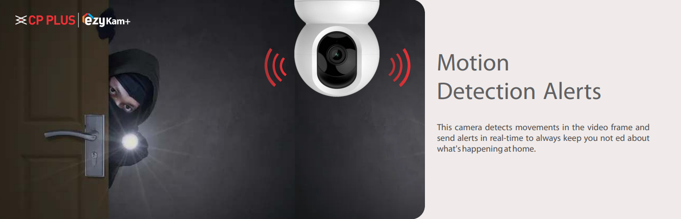 CP PLUS 2MP Full HD Wi-fi CCTV Camera | 360°View PT Camera | Motion Tracking | Cloud Monitoring | 2-Way Talk, Night Vision| Support SD Card (Up to 256 GB) | Privacy Mode - CP-E28A