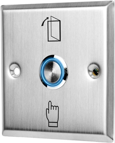 Realtime Stainless Steel Switch Panel Door Exit Push Button Access Control (3/3) inches - Pack of 10