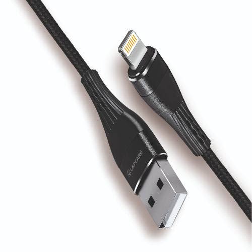 Lapcare Datacable USB A to Type Lightning (1.2M Fabric Braided+ DIamond Cut Shell)