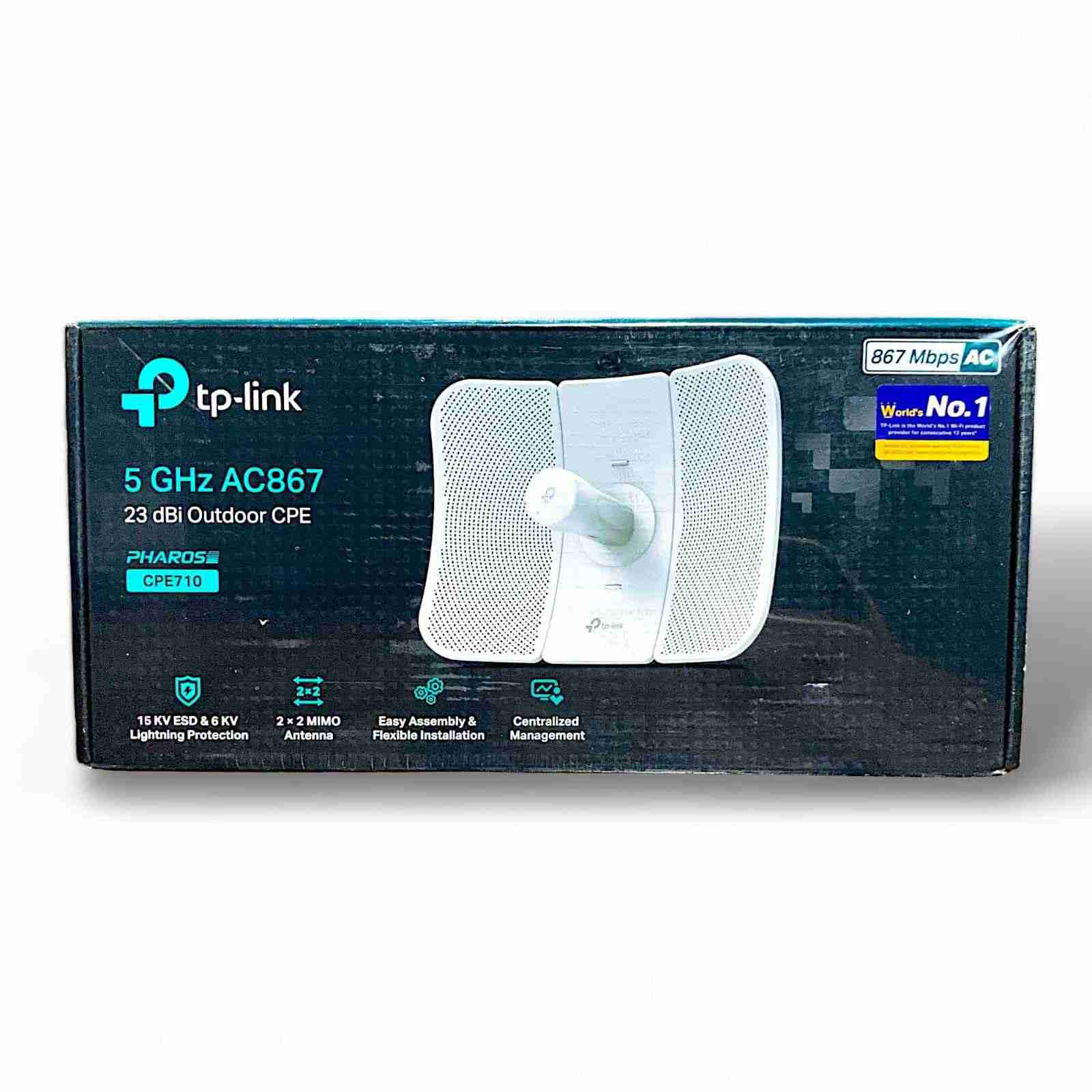 TP-LINK CPE710 5GHz AC 867Mbps 23dBi Outdoor CPE Antenna, high-gain, 2×2 MIMO, Passive PoE, 802.11ac, Wireless Access Point