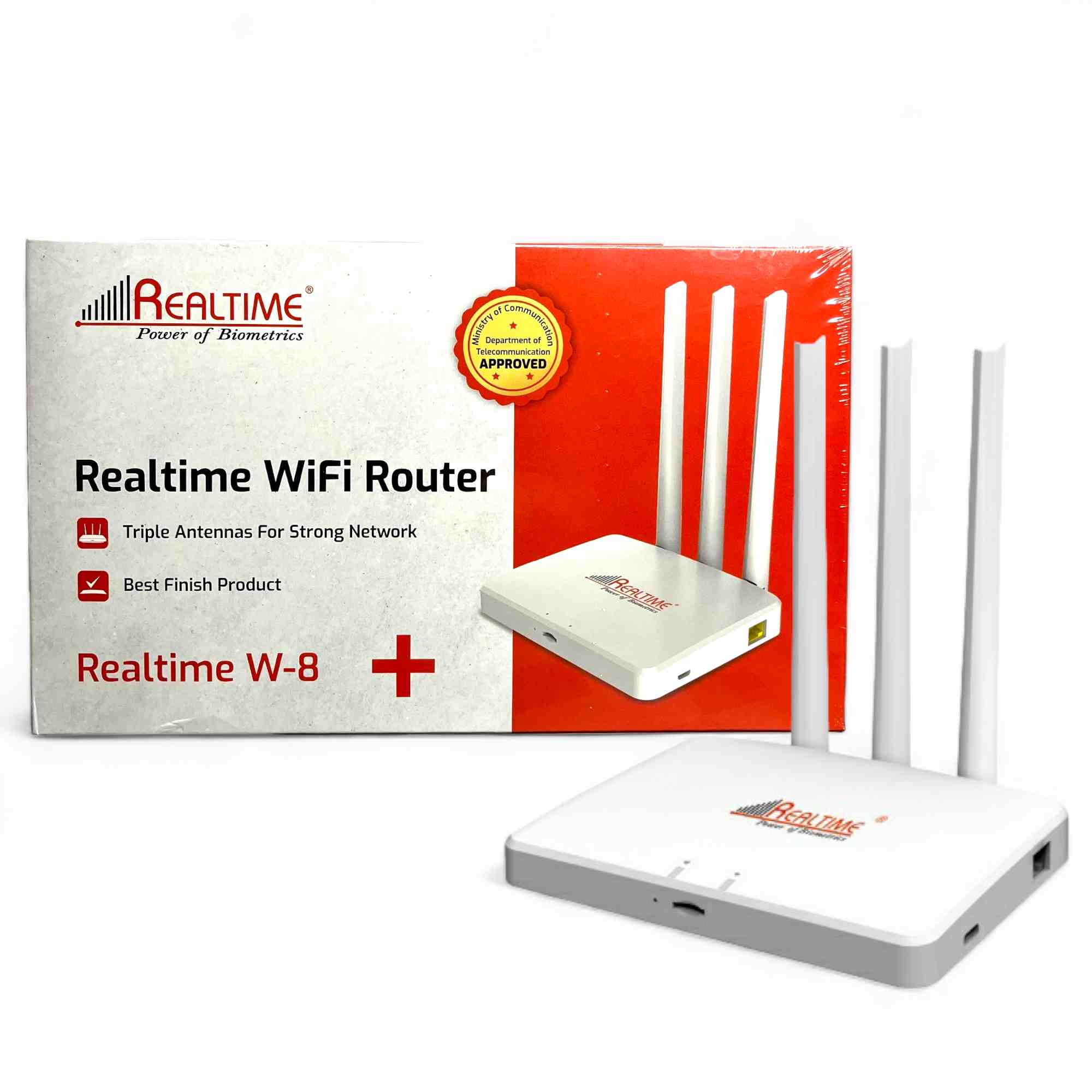 Realtime W8+ 4G Router with Three Antenna and LAN Device
