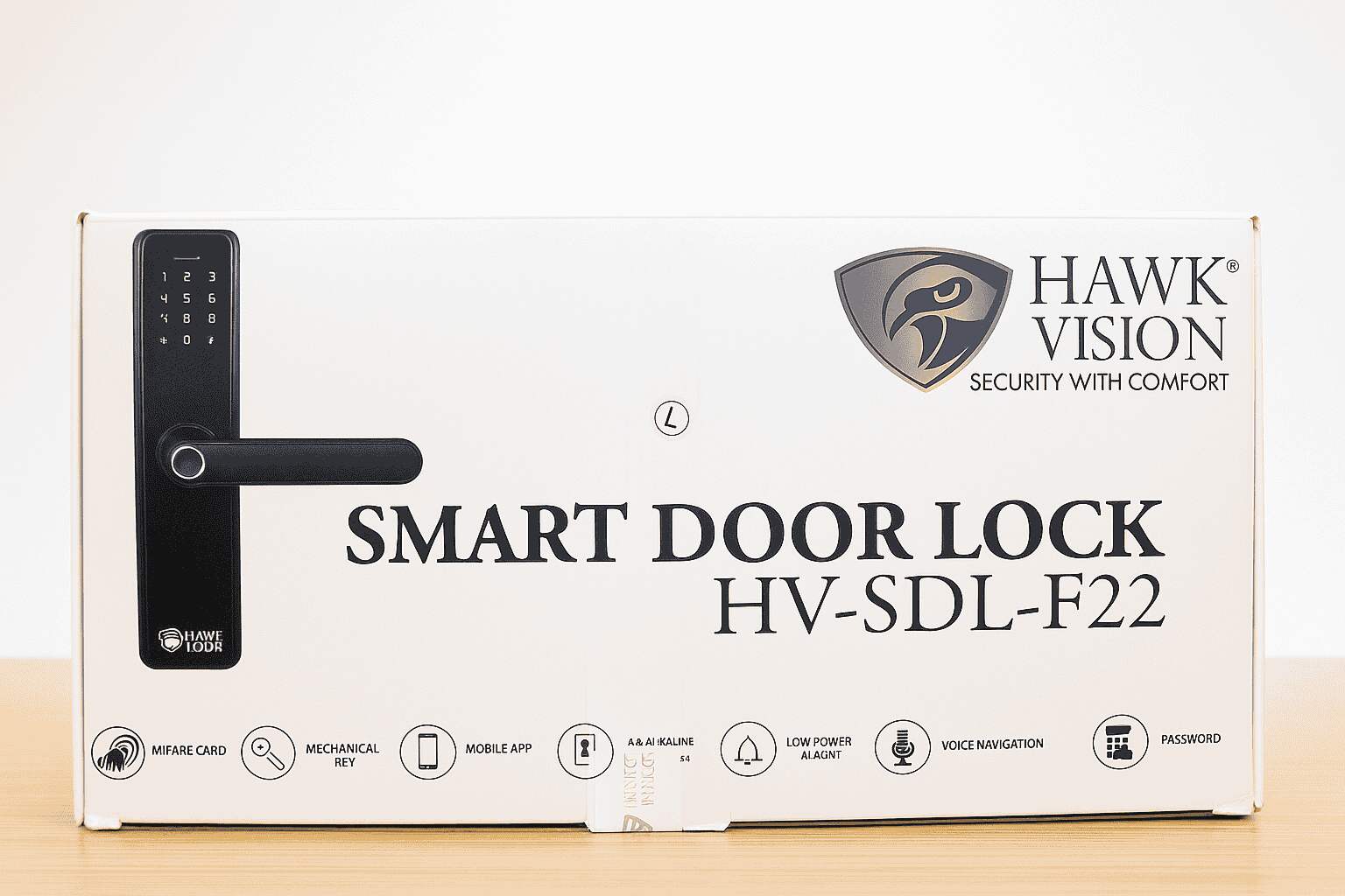 Hawk Vision HV-SDL-F22 Smart Door Lock | 6-in-1 Keyless Entry with WiFi & Voice Navigation